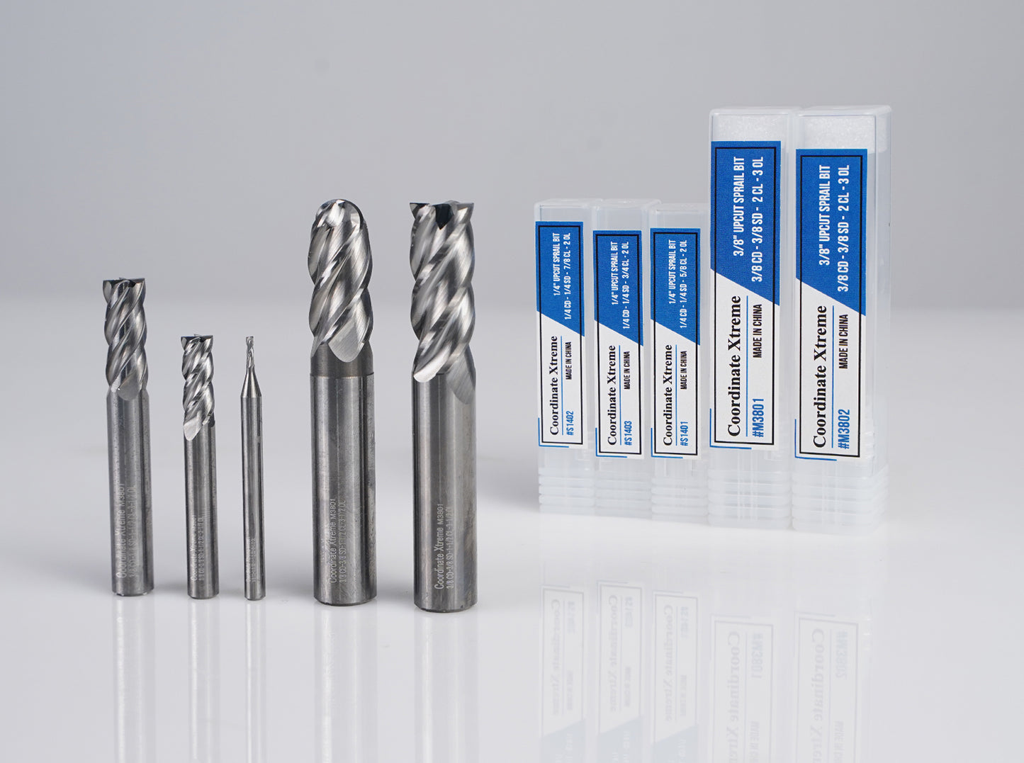 Coordinate Xtreme 4 Flutes Upcut End Mill 3/8CD - 3/8SD - 1-1/2OL - 1/2 CL