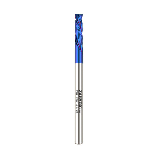 S1809 PRO Compression nACo Coated Spiral Router Bit - 2Flutes - 1/8 SD - 1/8 CD - 1/2 CL - 2 OL - 1/8 UCL - Zahyox