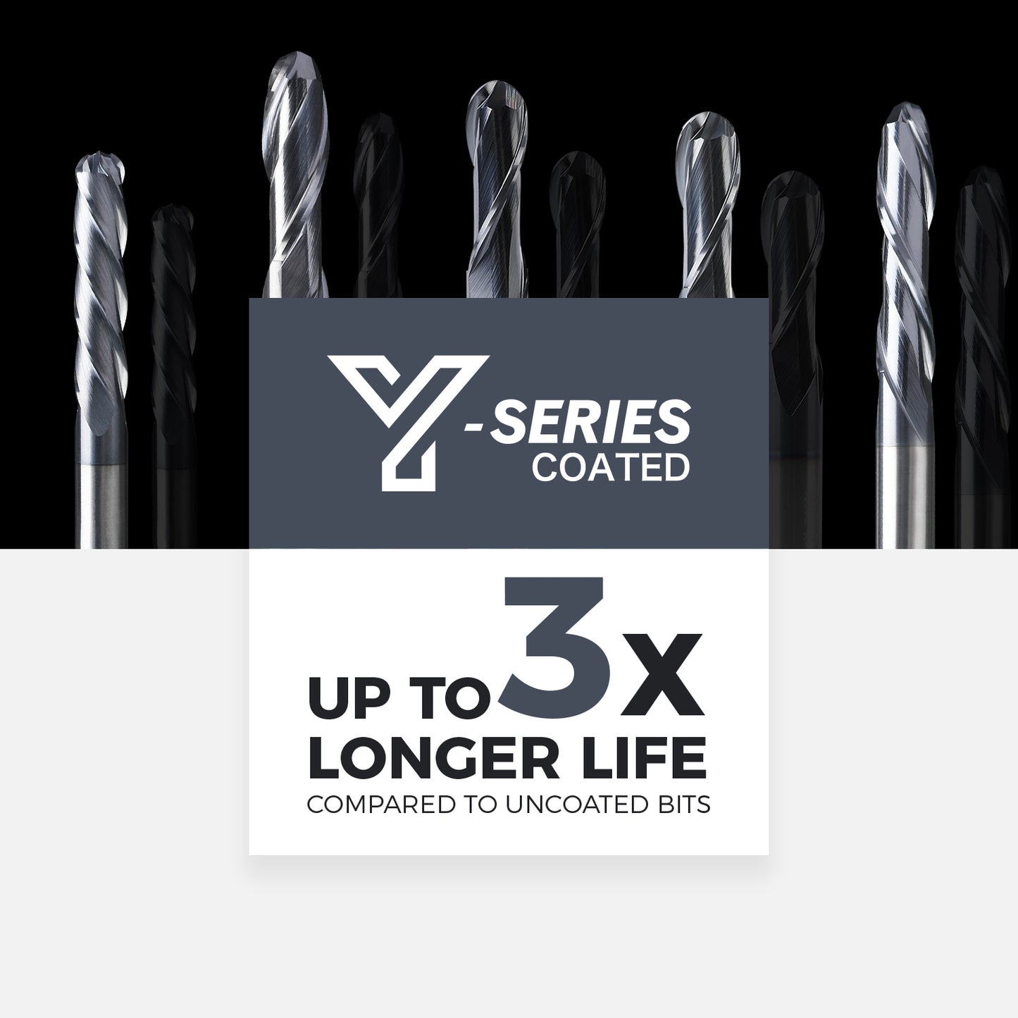 B1402 Upcut Ball End Mill - 2 Flutes - 1/4 Dia - 1/4 Shank - 1-1/8 LOC - 3 OAL - R1/8 - Zahyox
