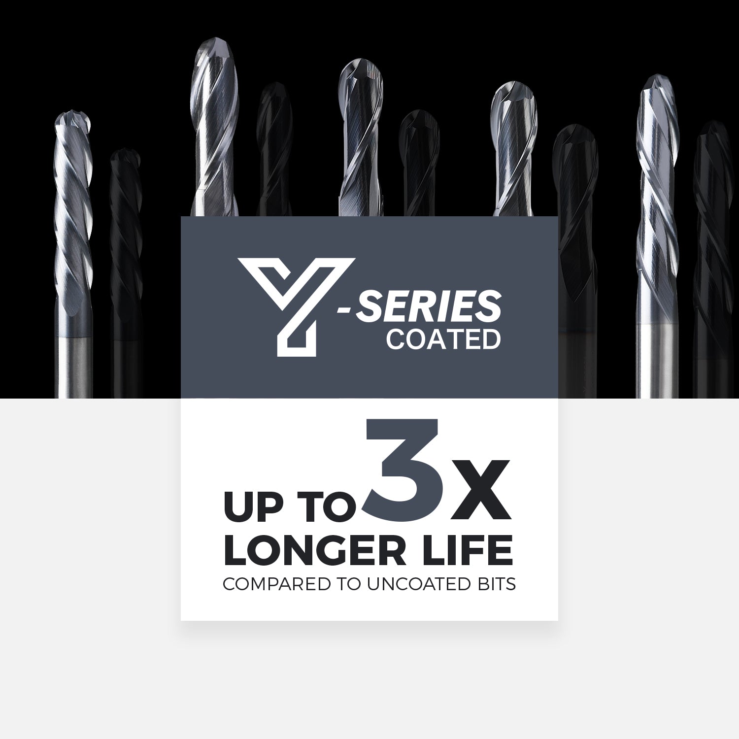 B1402 Upcut Ball End Mill - 2 Flutes - 1/4 Dia - 1/4 Shank - 1-1/8 LOC - 3 OAL - R1/8 - Zahyox