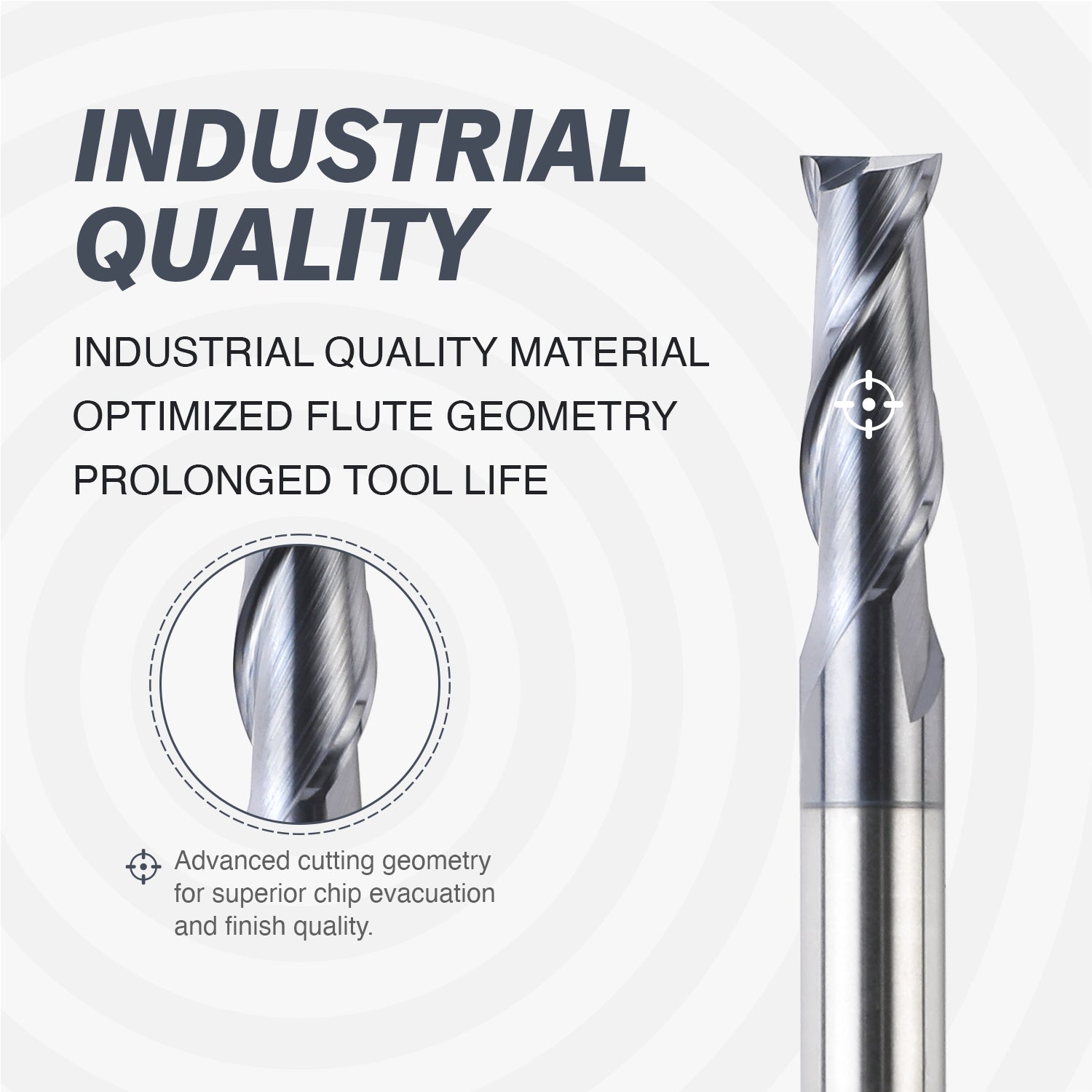 M1402 Solid Carbide Upcut End Mill - 2 Flutes - 1/4 Dia - 1/4 Shank - 3/4 LOC - 2-1/2 OAL - Zahyox
