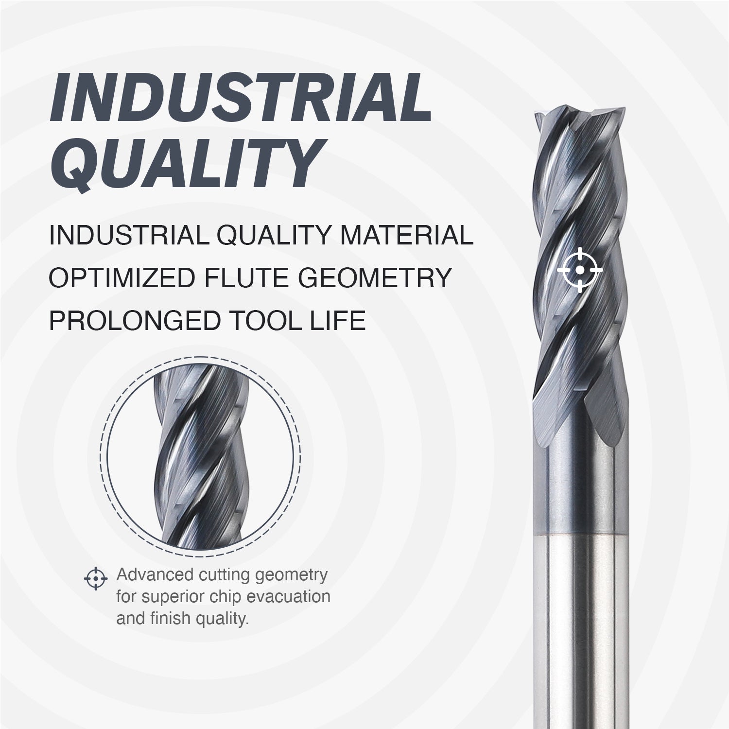 M1404 Solid Carbide Upcut End Mill - 4 Flutes - 1/4 Dia - 1/4 Shank - 3/4 LOC - 2-1/2 OAL - Zahyox