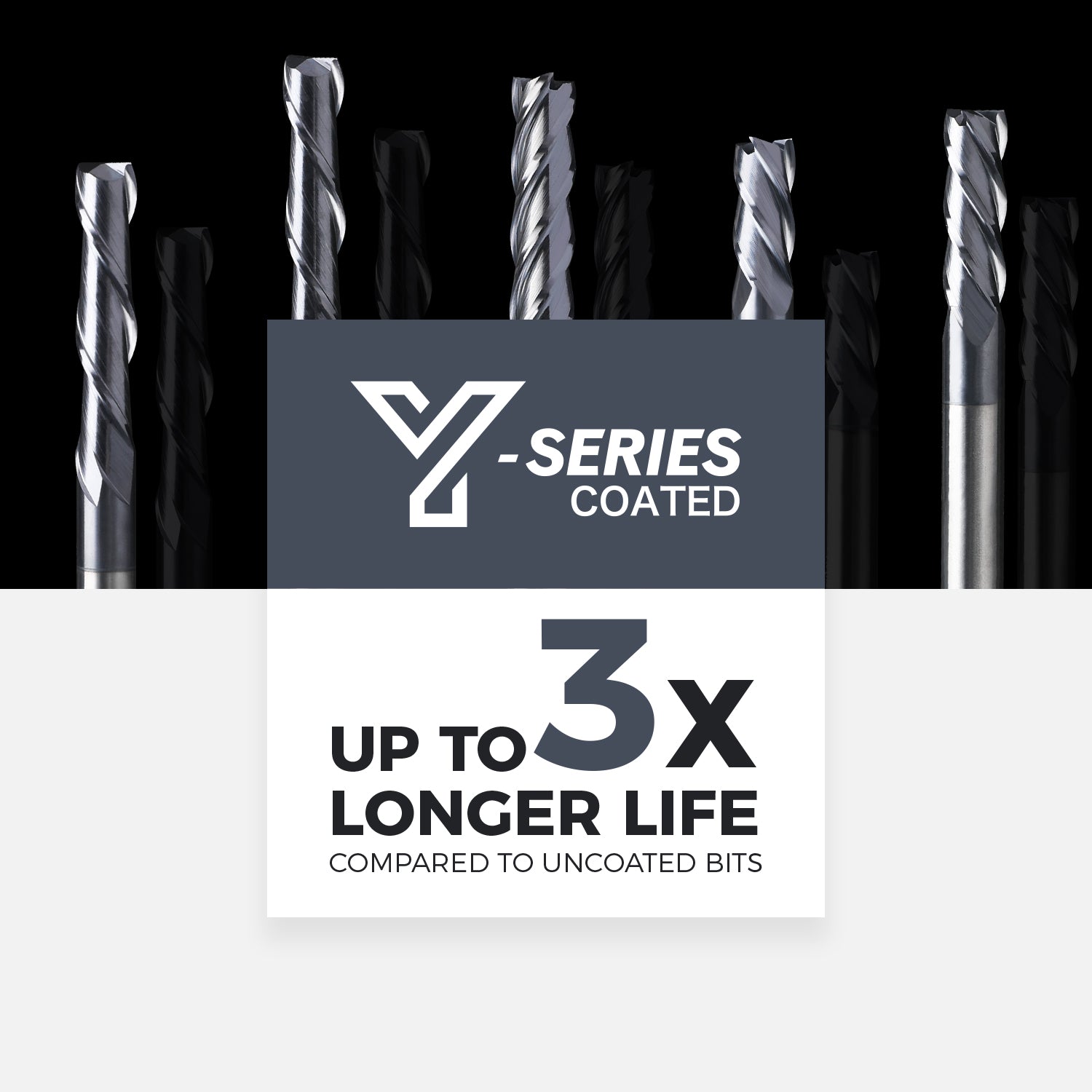 M1404 Solid Carbide Upcut End Mill - 4 Flutes - 1/4 Dia - 1/4 Shank - 3/4 LOC - 2-1/2 OAL - Zahyox