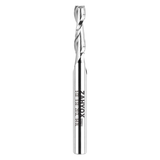S0501 Solid Carbide Metric Upcut Spiral Router Bit - 2 Flutes - 6mm SD - 5mm CD - 20mm CL - 64mm OL - Zahyox