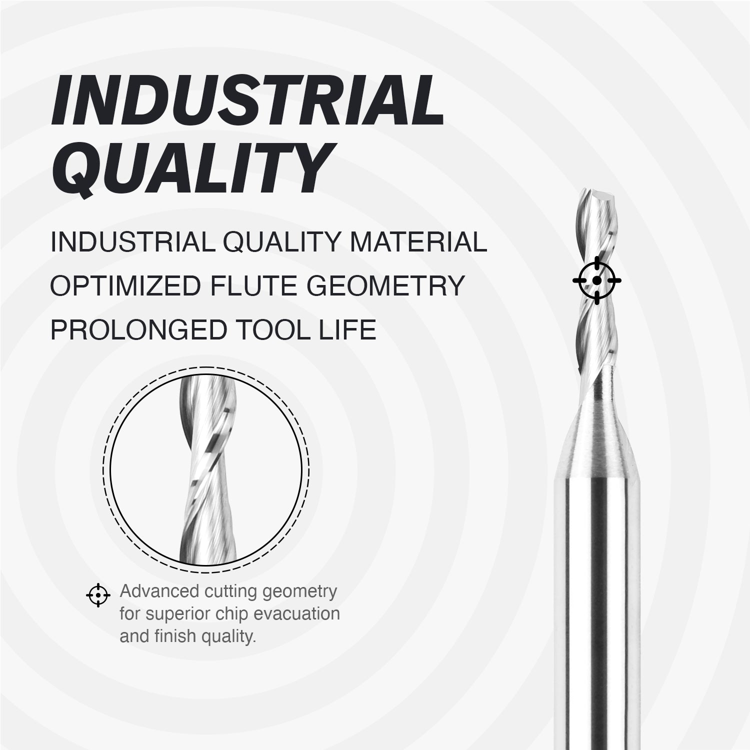 S1802 Solid Carbide Upcut Spiral Router Bit - 2Flutes - 1/4 SD - 1/8 CD - 1/2 CL - 2 OL - Zahyox
