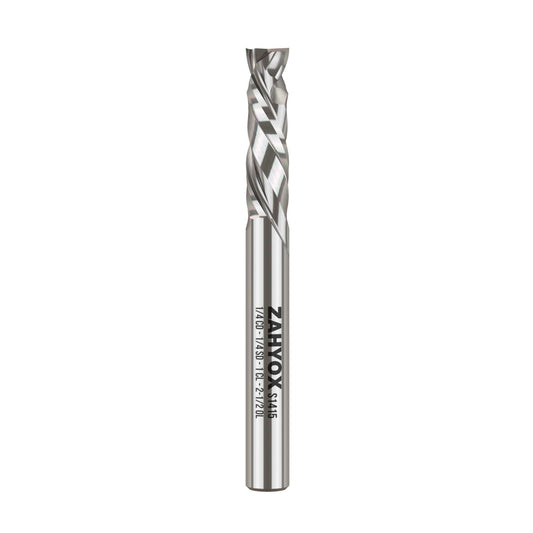 S1415 PRO Solid Carbide Compression Spiral Router Bit - 2 Flutes - 1/4 SD - 1/4 CD - 1 CL - 2-1/2 OL - 3/16 UCL - Zahyox