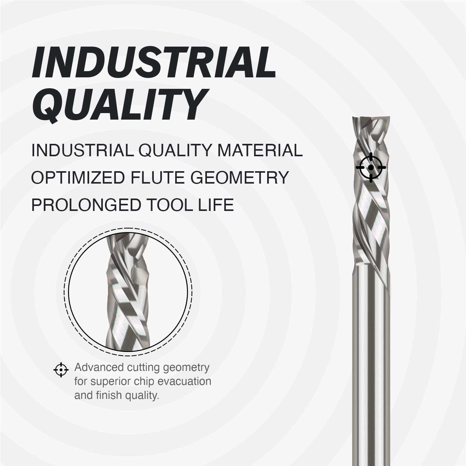 S1415 PRO Solid Carbide Compression Spiral Router Bit - 2 Flutes - 1/4 SD - 1/4 CD - 1 CL - 2-1/2 OL - 3/16 UCL - Zahyox