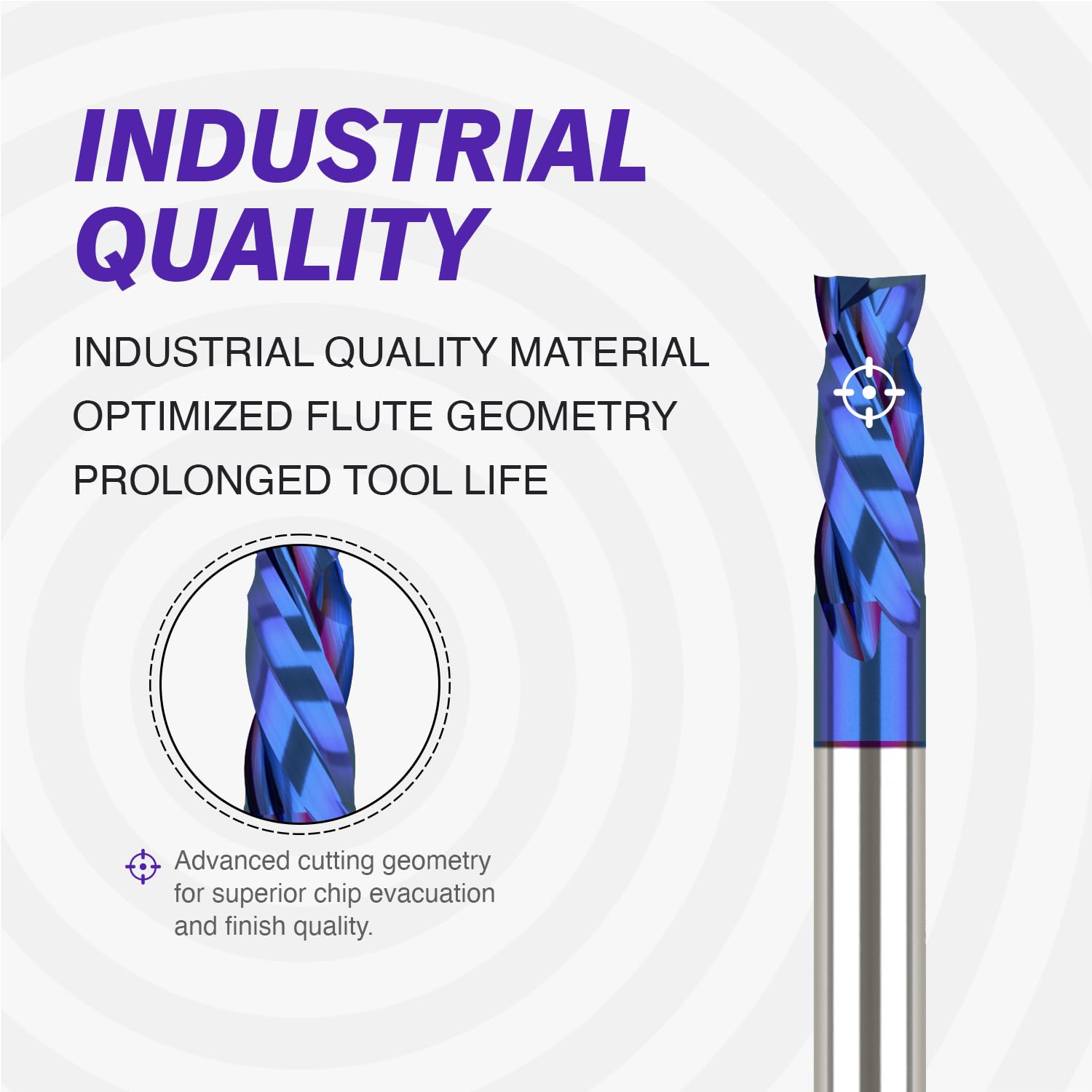 3/8" Shank Solid Carbide nACo Coated Compression Spiral Router Bit - 2 Flutes - 3/8" Cutting Dia - 1-1/8" LOC - 3" OAL - 1/4" UCL - S3813 PRO - Zahyox