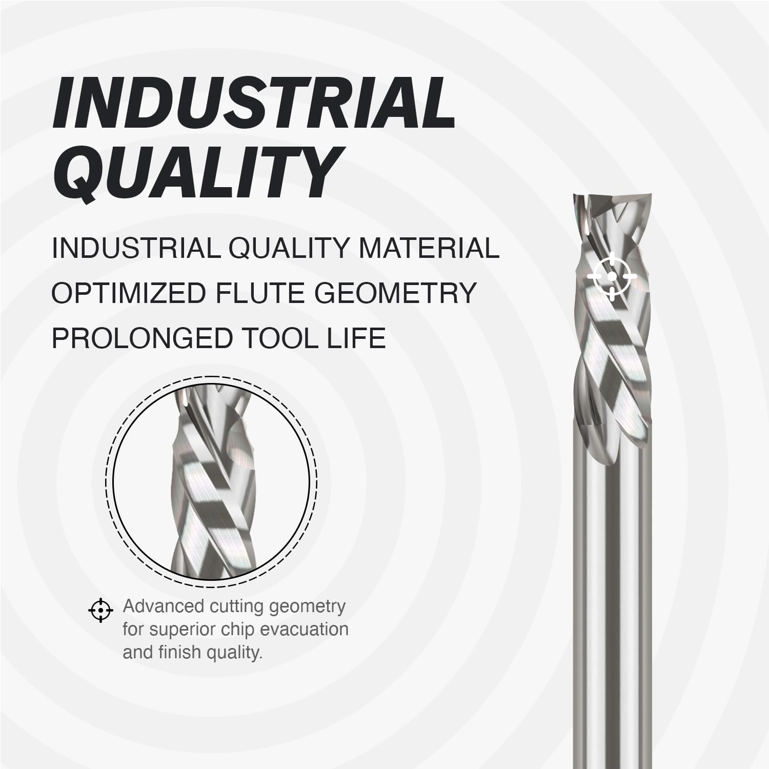 3/8" Shank Solid Carbide Compression Spiral Router Bit - 2 Flutes - 3/8" Cutting Dia - 1-1/8" LOC - 3" OAL - 1/4" UCL - S3814 PRO - Zahyox