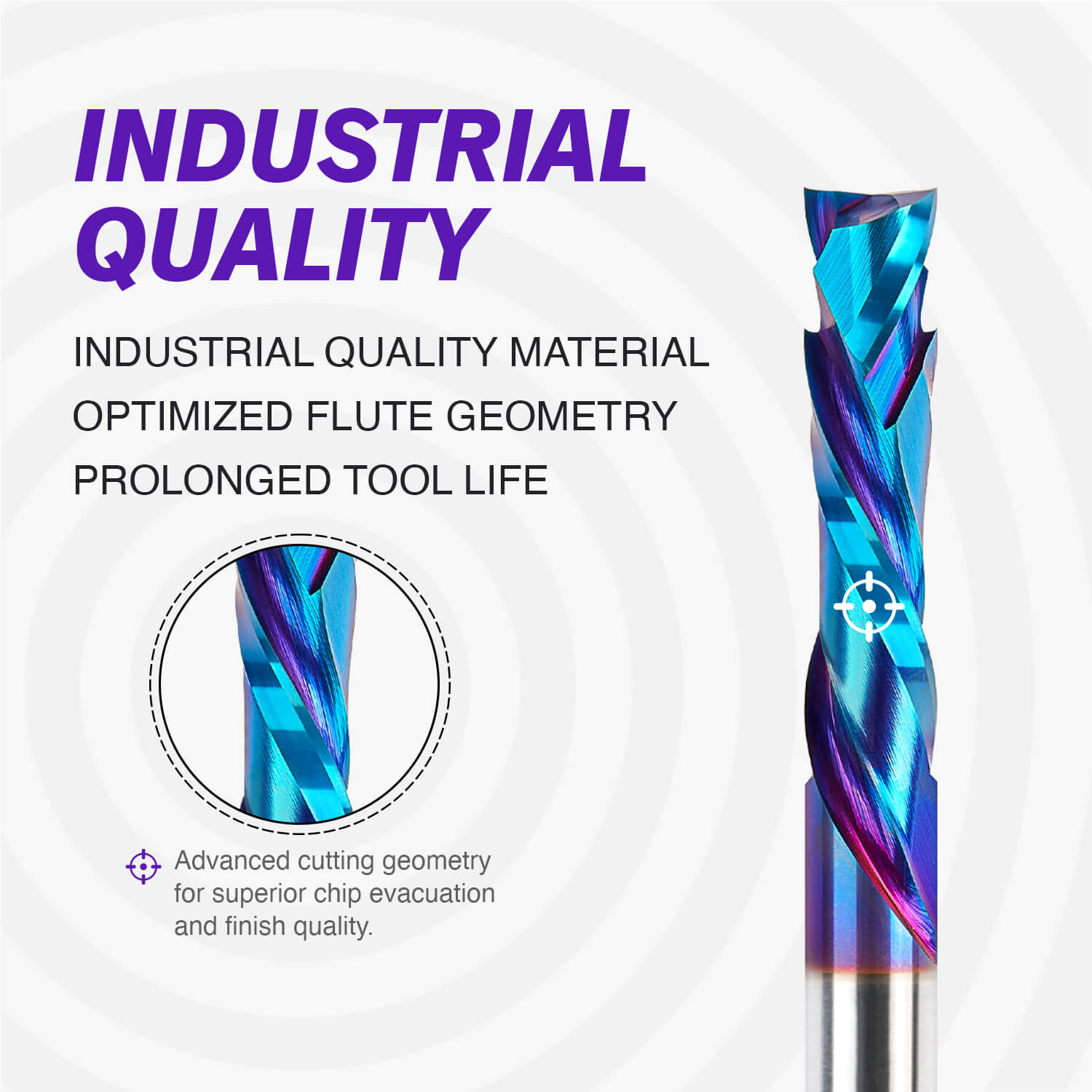 3/8" Shank Compression nACo Coated Spiral Router Bit - 2 Flutes - 3/8" Cutting Dia - 1-5/8" LOC - 3-1/2" OAL - S3815 PRO - Zahyox