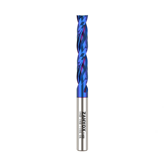 S1406 Solid Carbide nACo Coated Upcut Spiral Router Bit - 2 Flutes  - 1/4 SD - 1/4 CD - 1-1/2 CL - 3 OL - Zahyox