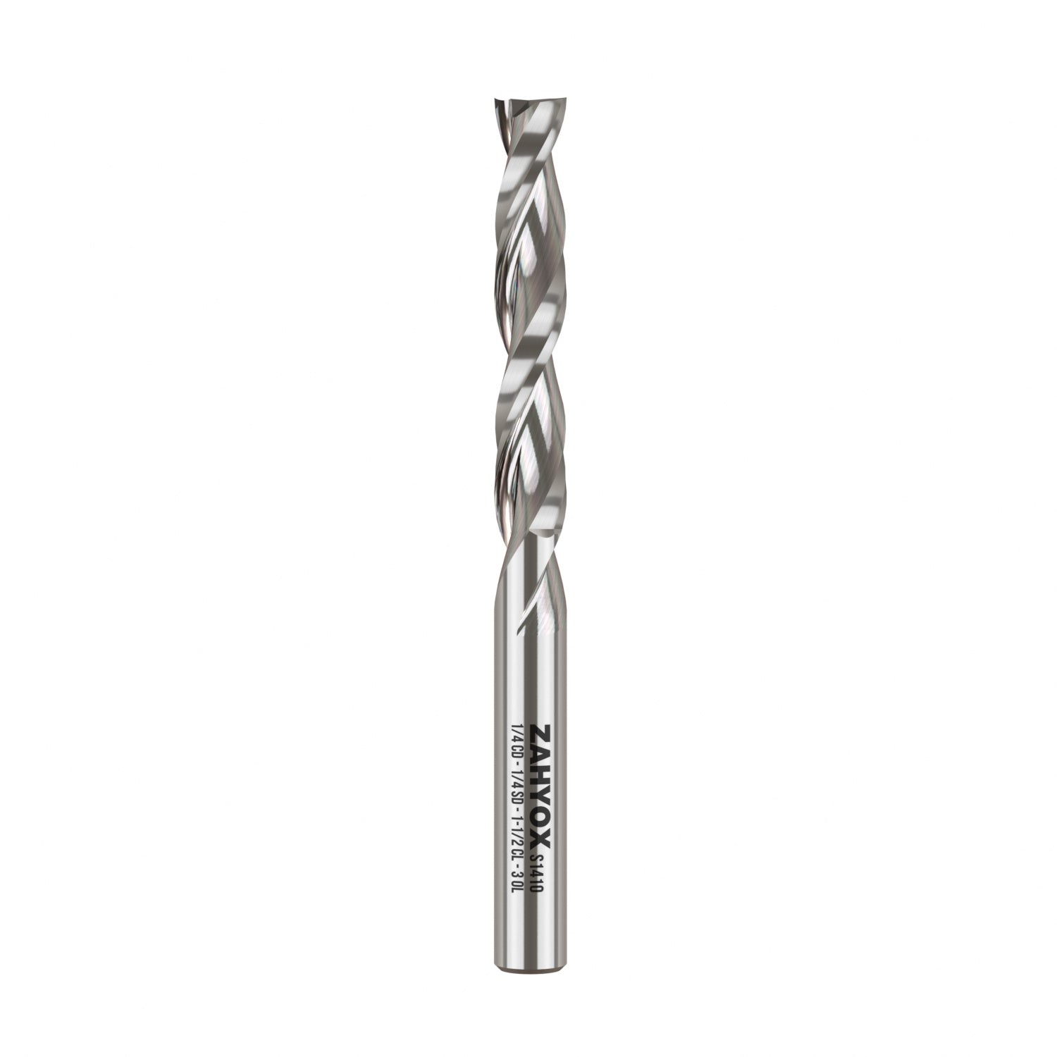 S1410 Solid Carbide Upcut Spiral Router Bit - 2Flutes - 1/4 SD - 1/4 CD - 1-1/2 CL - 3 OL - Zahyox
