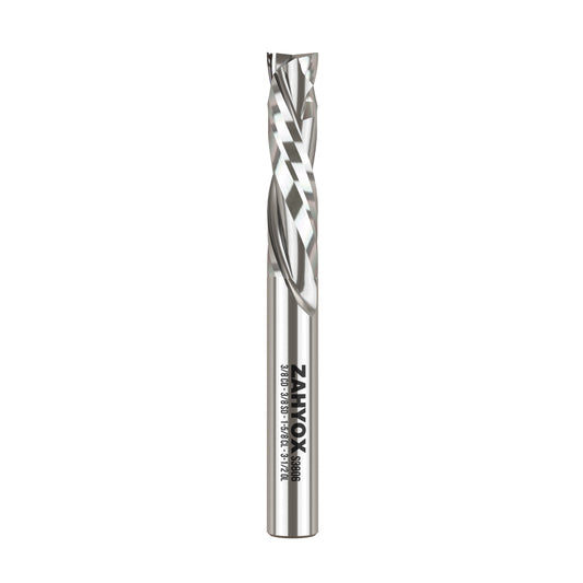 3/8" Shank Solid Carbide Compression CNC Spiral Router Bit - 2 Flutes - 3/8" Cutting Dia - 1-5/8" LOC - 3-1/2" OAL - S3806 - Zahyox