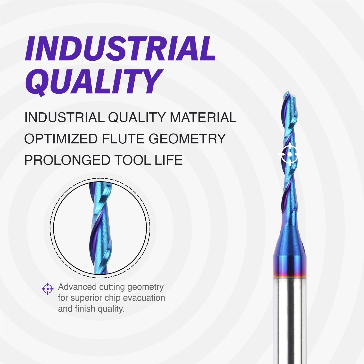 S1803 Solid Carbide nACo Coated Upcut Spiral Router Bit - 2 Flutes - 1/4 SD - 1/8 CD - 7/8 CL - 2-1/2 OL - Zahyox