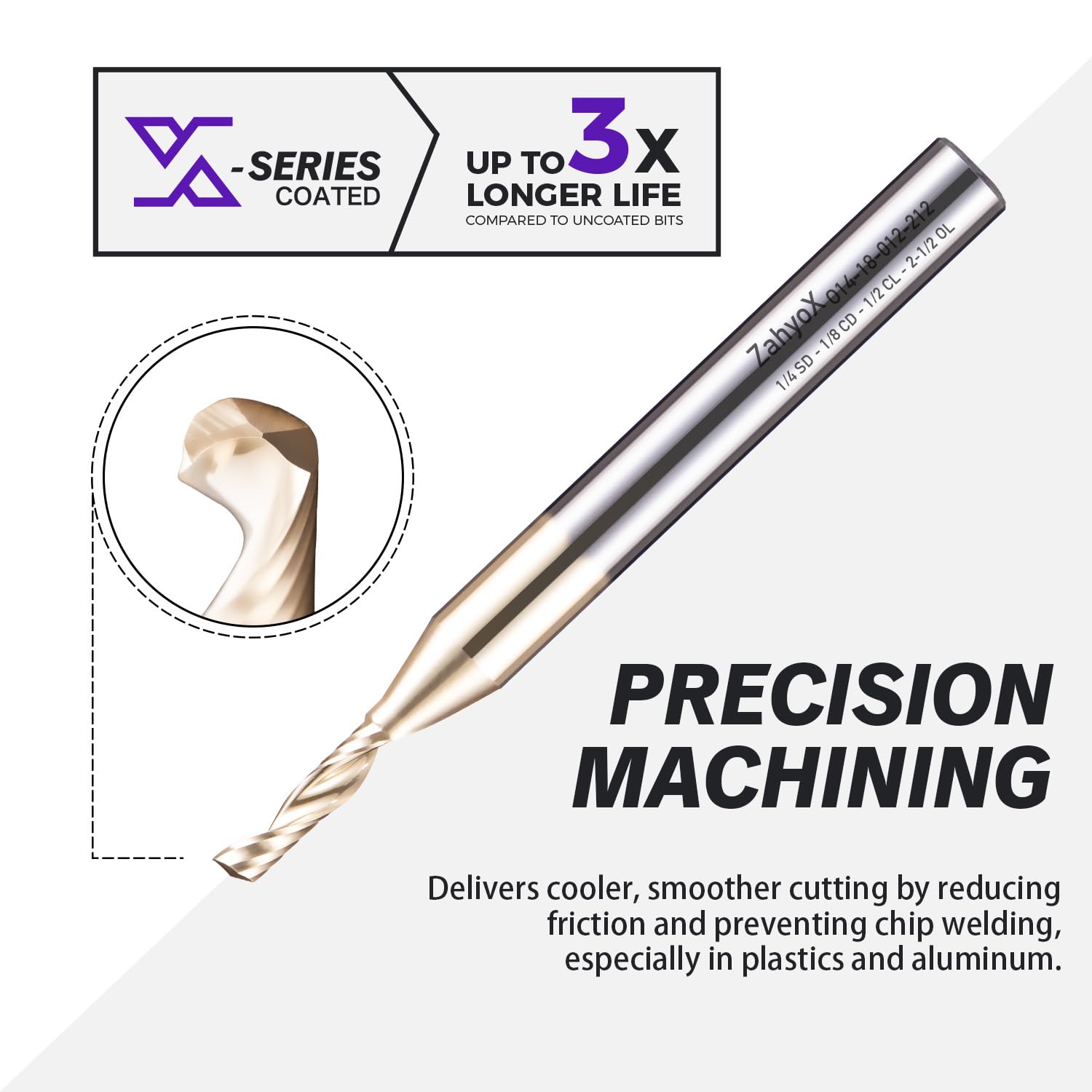 ZahyoX O Flute Upcut Spiral Router Bit 1/4