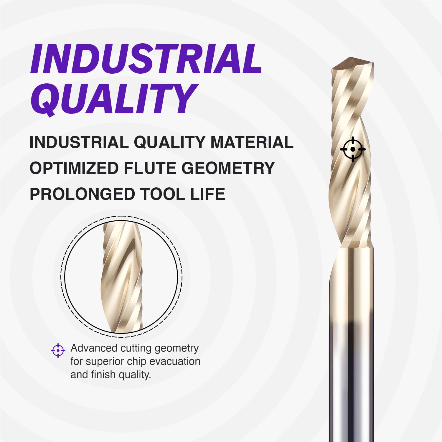 ZahyoX O Flute Upcut Spiral Router Bit 1/4" Shank, 1/4" Cutting Dia, 1" Cutting Length, 2-1/2" OVL (Pack of 3), Single Flute CNC Bit for Acrylic Sheets, PVC Boards, Plastics (Copy) - Zahyox