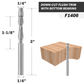 F1406 Downcut Spiral Flush Trim Router Bit with Bottom Bearing - 1/4 SD - 1/4 CD - 1-1/8 CL - 3 OL - Zahyox