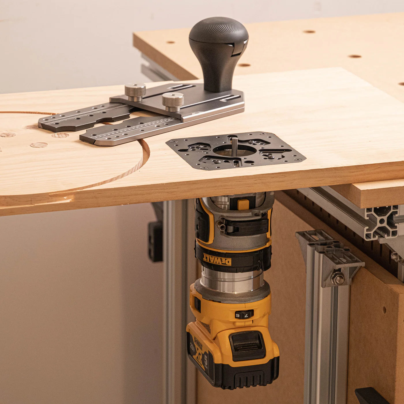 10-in-1 Trim Router Jig for Circle Cutting, Edge Guide, Mortise/Rabbet & Trimming | Multi-Function Router Base - Zahyox