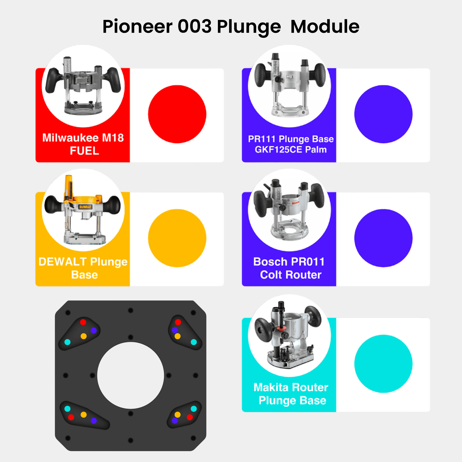 Pioneer 003 Plunge Router Base Plate - Zahyox