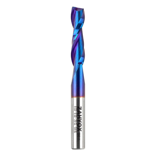 S0611 Solid Carbide Metric Upcut Spiral Router Bit - Nano Coated - 2 Flutes - 6mm SD - 6mm CD - 25mm CL - 64mm OL
