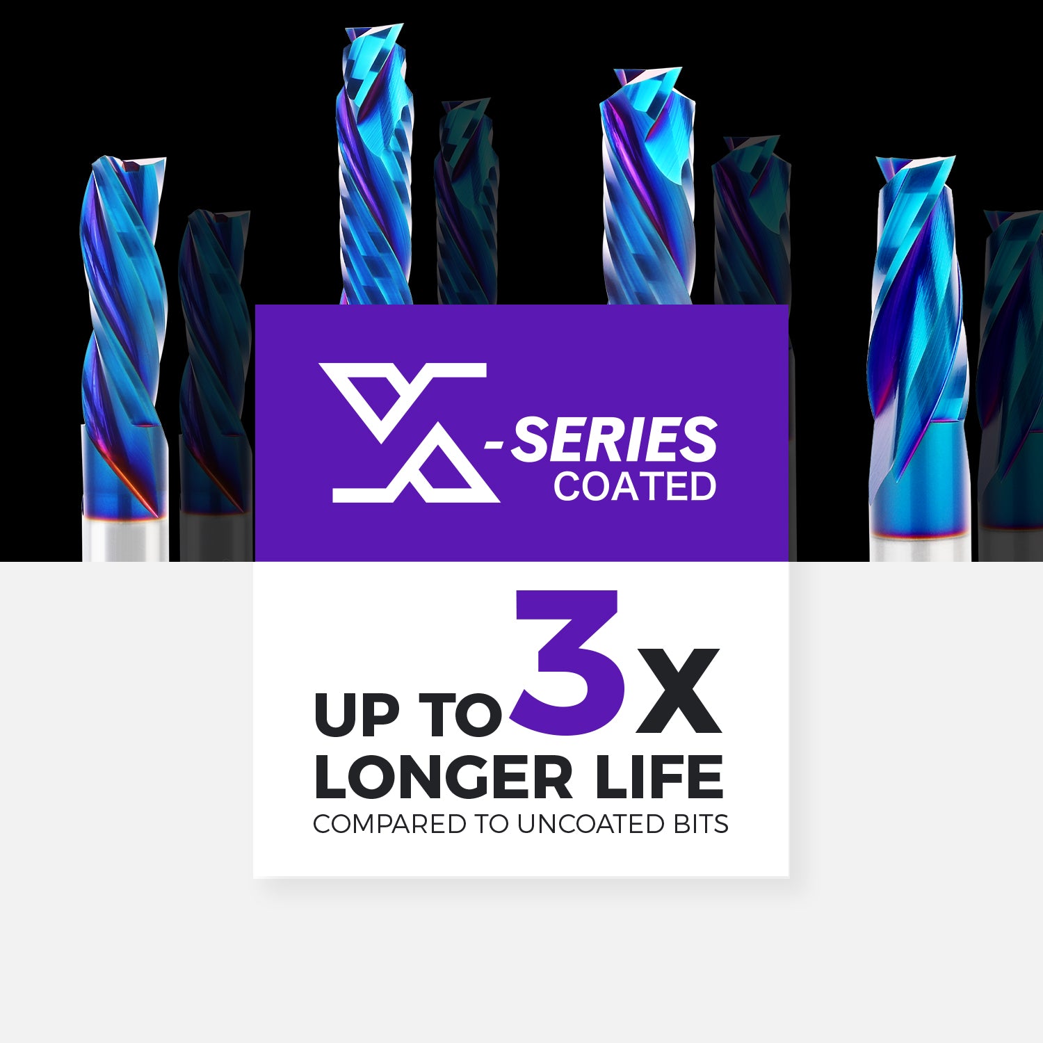 1/2" Shank Upcut nACo Coated CNC Spiral Router Bit - 2 Flutes  1/2" CD - 1-1/4" CL - 3" OAL - S1205 - Zahyox