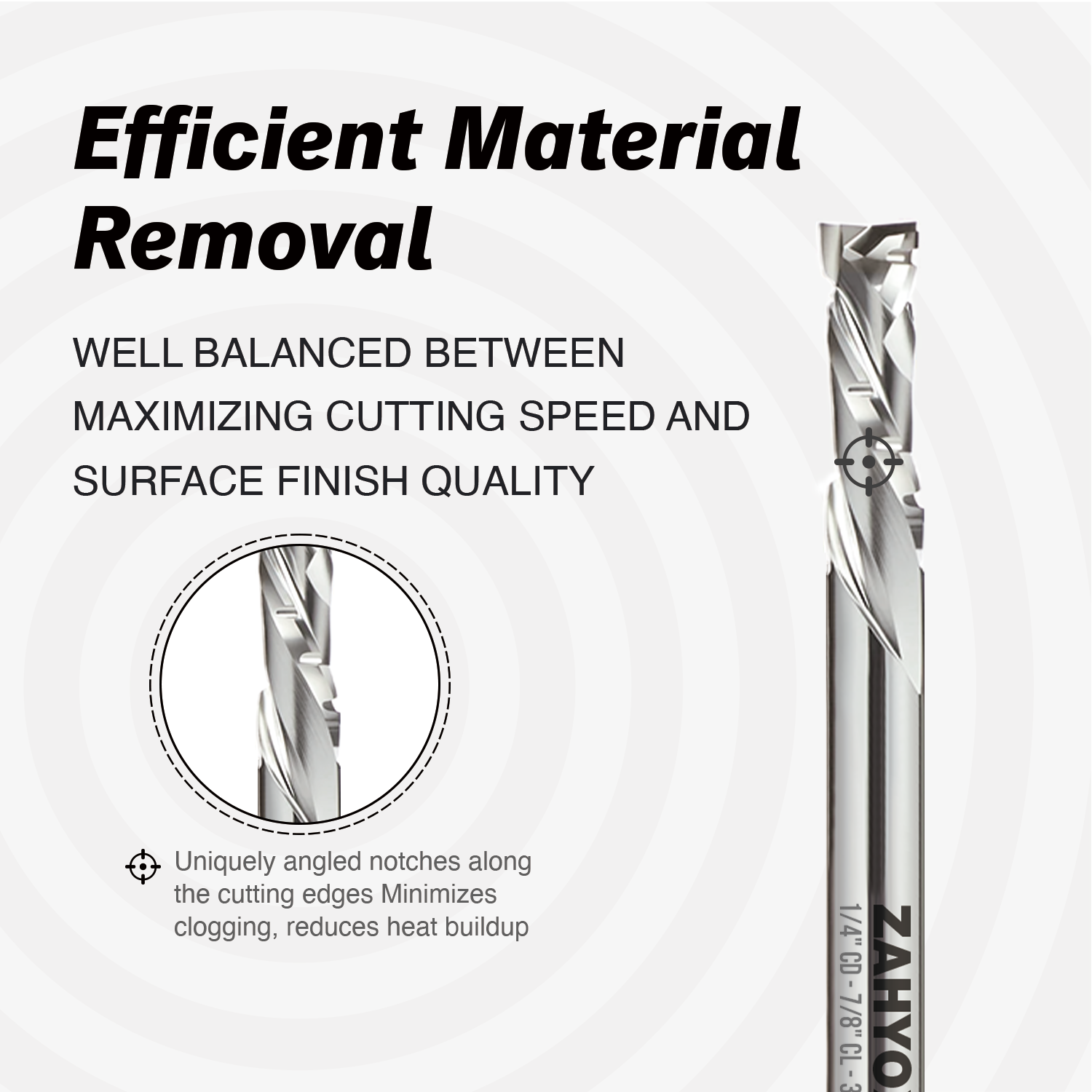 S1404C Chipbreaker Compression Spiral Router Bit - 2 Flutes - 1/4" SD - 1/4" CD - 7/8" CL - 3" OL