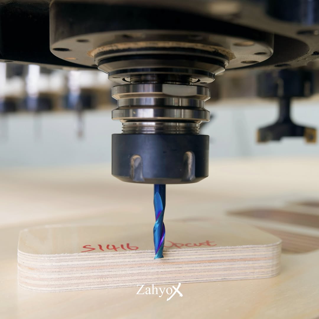 S1416 Solid Carbide nACo Coated Upcut Spiral Router Bit - 2Flutes - 1/4 SD - 1/4 CD - 1 CL - 2-1/2 OL - Zahyox
