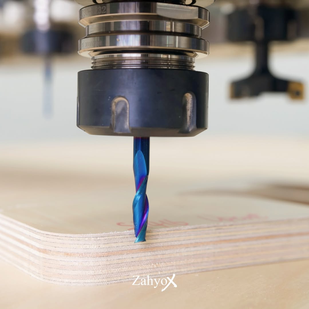 S1416 Solid Carbide nACo Coated Upcut Spiral Router Bit - 2Flutes - 1/4 SD - 1/4 CD - 1 CL - 2-1/2 OL - Zahyox