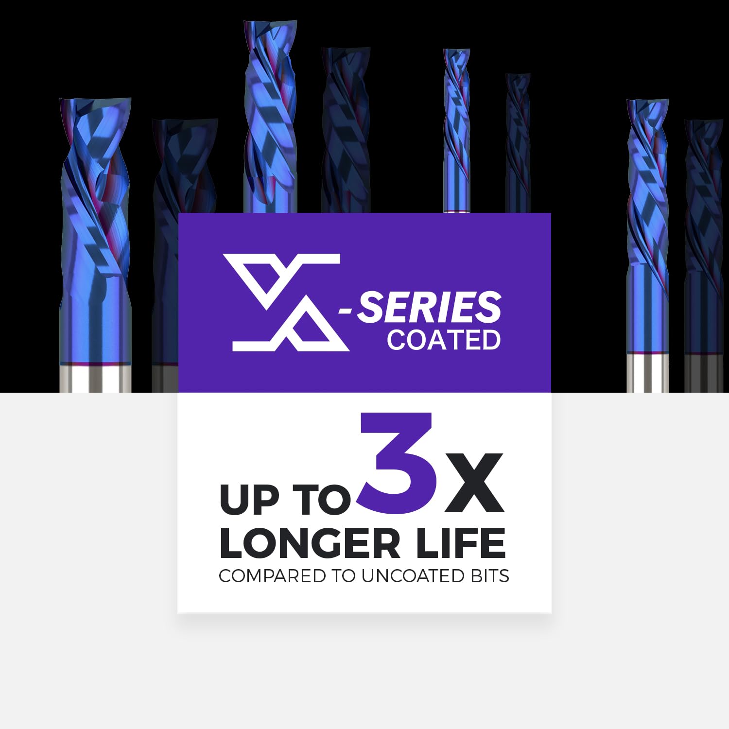 S1809 PRO Compression nACo Coated Spiral Router Bit - 2Flutes - 1/8 SD - 1/8 CD - 1/2 CL - 2 OL - 1/8 UCL - Zahyox