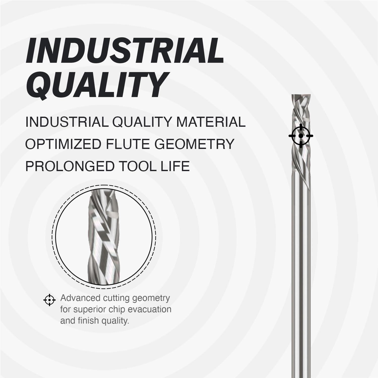 S1810 PRO Compression Spiral Router Bit - 2Flutes - 1/8 SD - 1/8 CD - 1/2 CL - 2 OL - 1/8 UCL - Zahyox