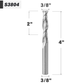 3/8" Shank Solid Carbide Upcut CNC Spiral Router Bit - 2 Flutes - 3/8" Cutting Dia - 2" LOC - 4" OAL - S3804 - Zahyox