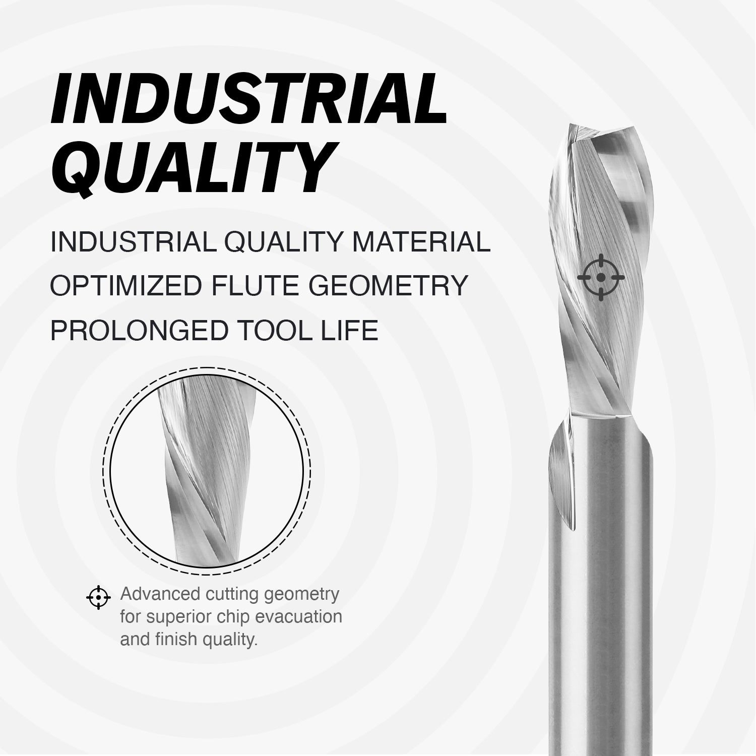 3/8" Shank Solid Carbide Downcut CNC Spiral Router Bit - 2 Flutes - 3/8" Cutting Dia - 1" LOC - 2-1/2" OAL - S3808 - Zahyox