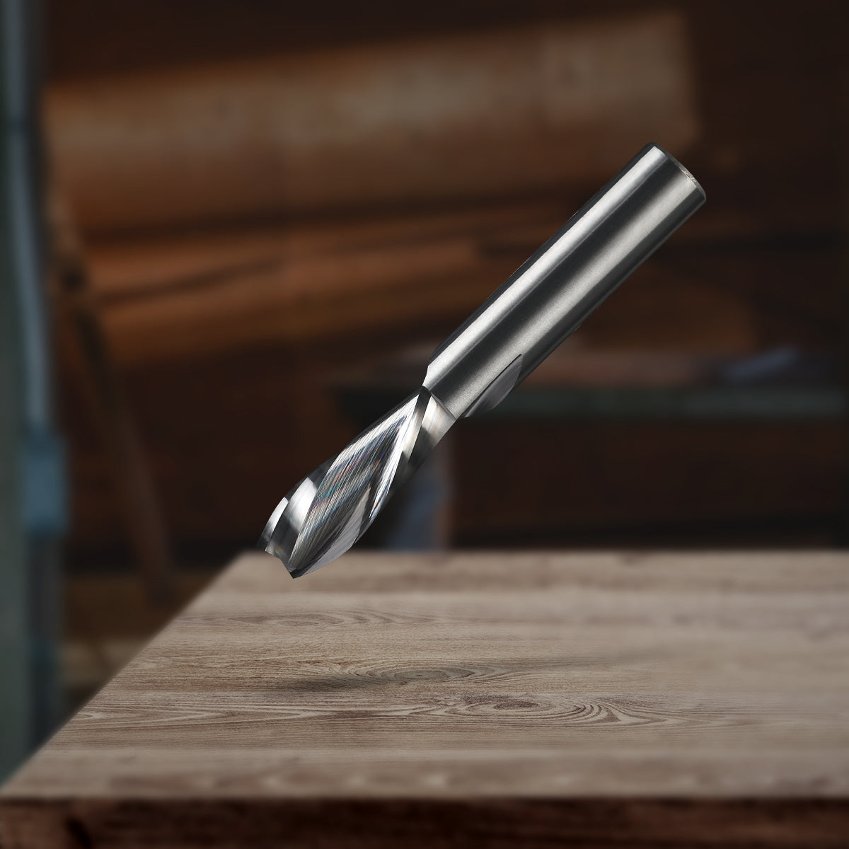 3/8" Shank Solid Carbide Downcut CNC Spiral Router Bit - 2 Flutes - 3/8" Cutting Dia - 1" LOC - 2-1/2" OAL - S3808 - Zahyox