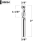 3/8" Shank Solid Carbide Compression Spiral Router Bit - 2 Flutes - 3/8" Cutting Dia - 1-1/8" LOC - 3" OAL - 1/4" UCL - S3814 PRO