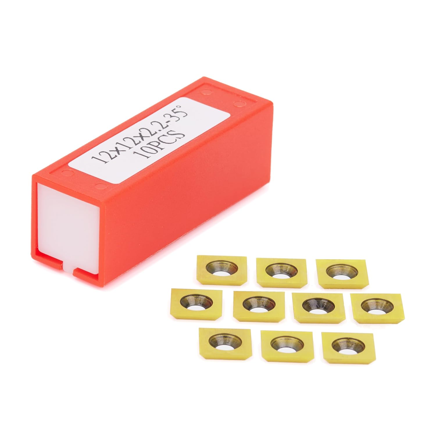 ZahyoX 12mm Coated Tungsten Carbide Inserts Replacement for CNC Spoilboard Surfacing Router Bit (12mm x 12mm, 2.2mm), 30 Degree Cutting Angle (10PCS) - Zahyox