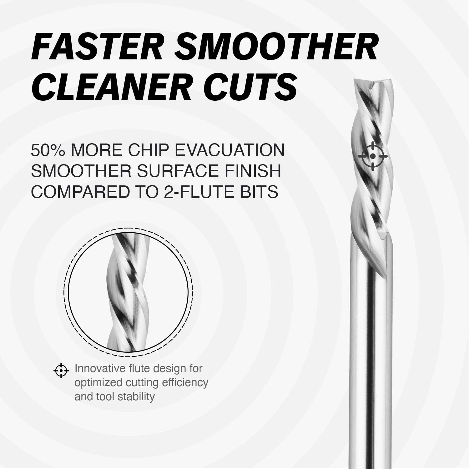 S1433 Solid Carbide Downcut Spiral Route Bit - 3 Flutes - 1/4 SD - 1/4 CD - 7/8 CL - 2-1/2 OL - Zahyox