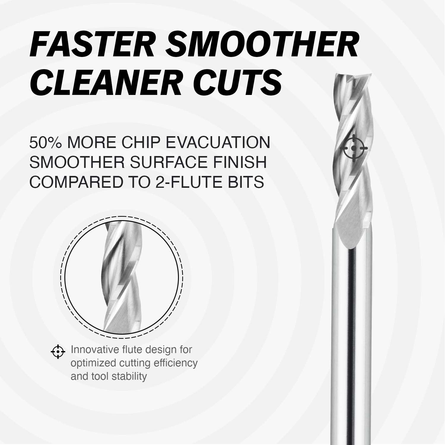 S1431 Solid Carbide Upcut Spiral Route Bit - 3 Flutes - 1/4 SD - 1/4 CD - 7/8 CL - 2-1/2 OL - Zahyox