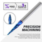 E1401 2D and 3D Carving nACo Coated Upcut Tapered Ball Nose Bit - 2 Flutes - 5.4°- R1/32 - 1/16 CD - 1/4 SD - 1 CL - 3 OL