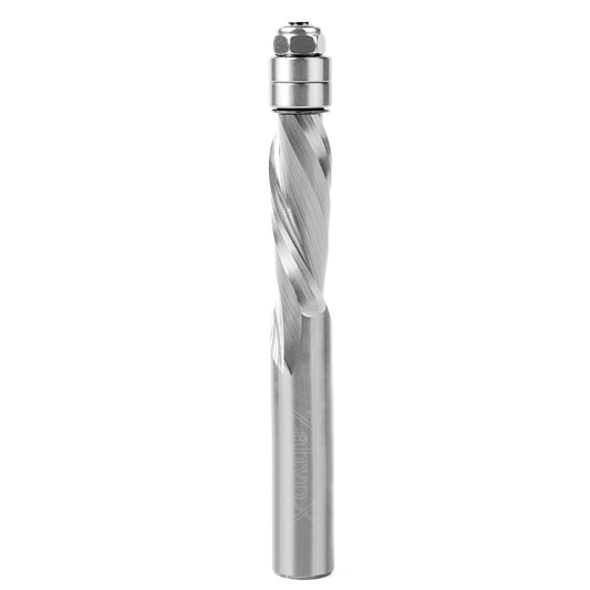 F1204 Spiral Flush Trim Downcut Bit with Double Bearing - 1/2 CD - 1-1/2 CL - 4-5/16 OL