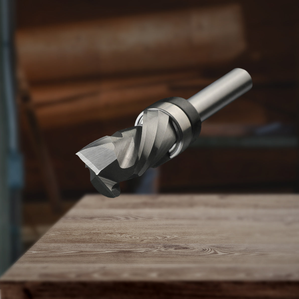 Compression Pattern Router Bit with Top Bearing - 1/4 Shank - 1/2 Cutt ...