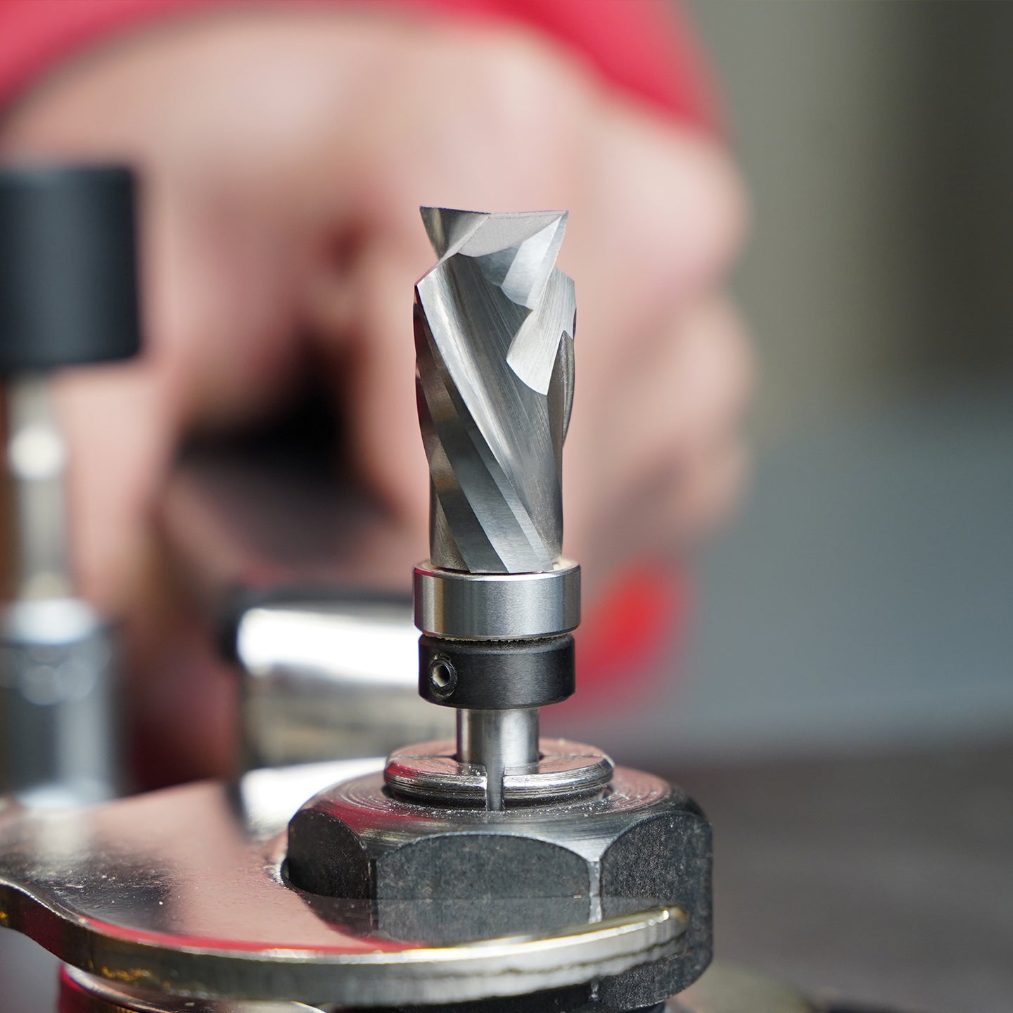 Compression Pattern Router Bit with Top Bearing - 1/4 Shank - 1/2 Cutt ...