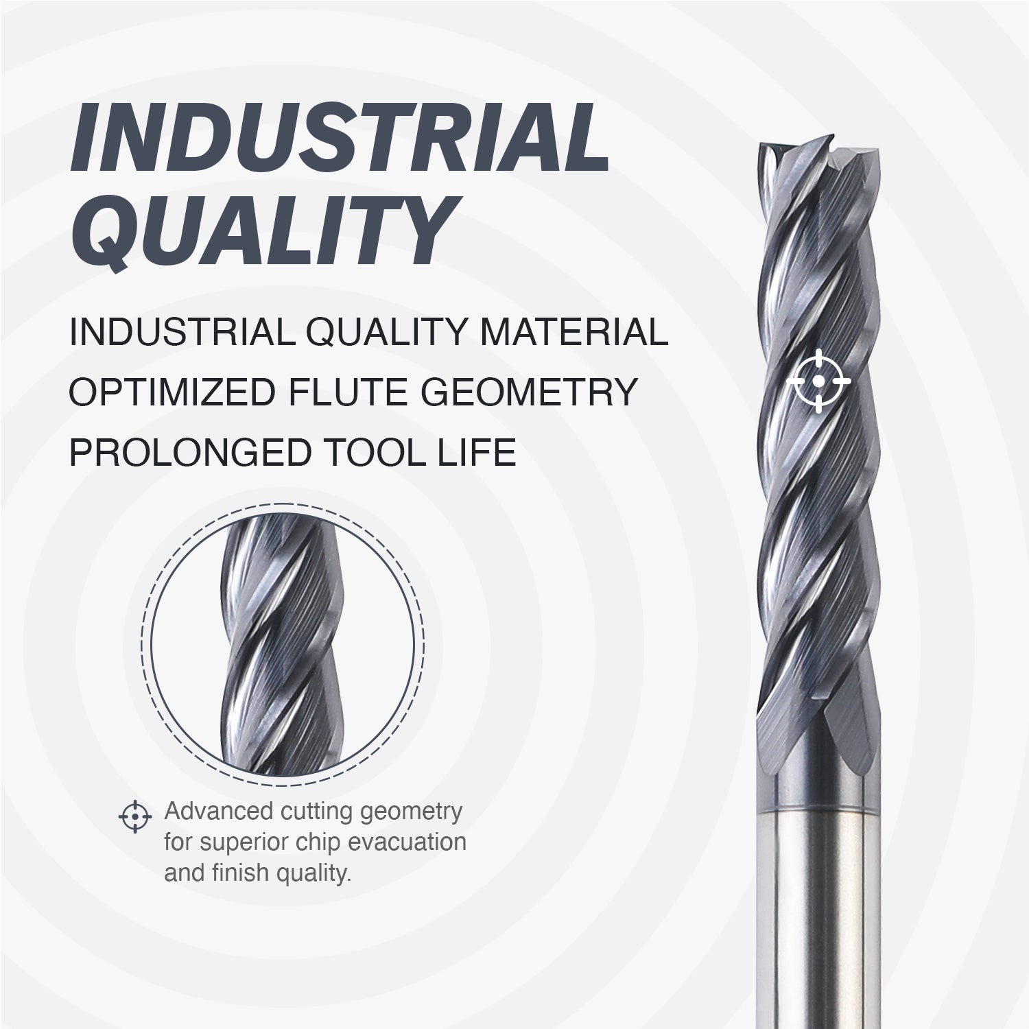 M1405 Solid Carbide Upcut End Mill - 4 Flutes - 1/4 Dia - 1/4 Shank - 1-1/8 LOC - 3 OAL - Zahyox