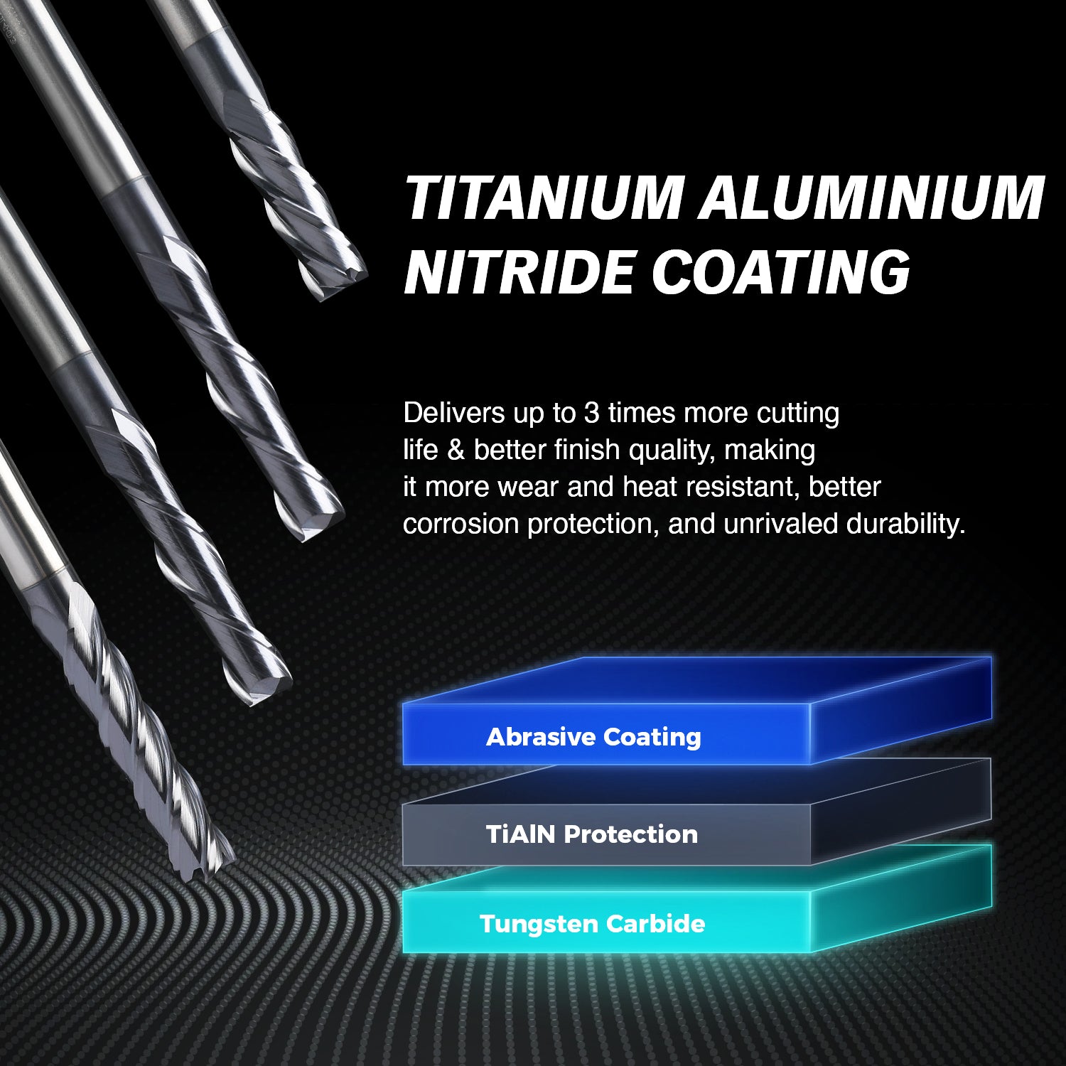 M1405 Solid Carbide Upcut End Mill - 4 Flutes - 1/4 Dia - 1/4 Shank - 1-1/8 LOC - 3 OAL - Zahyox