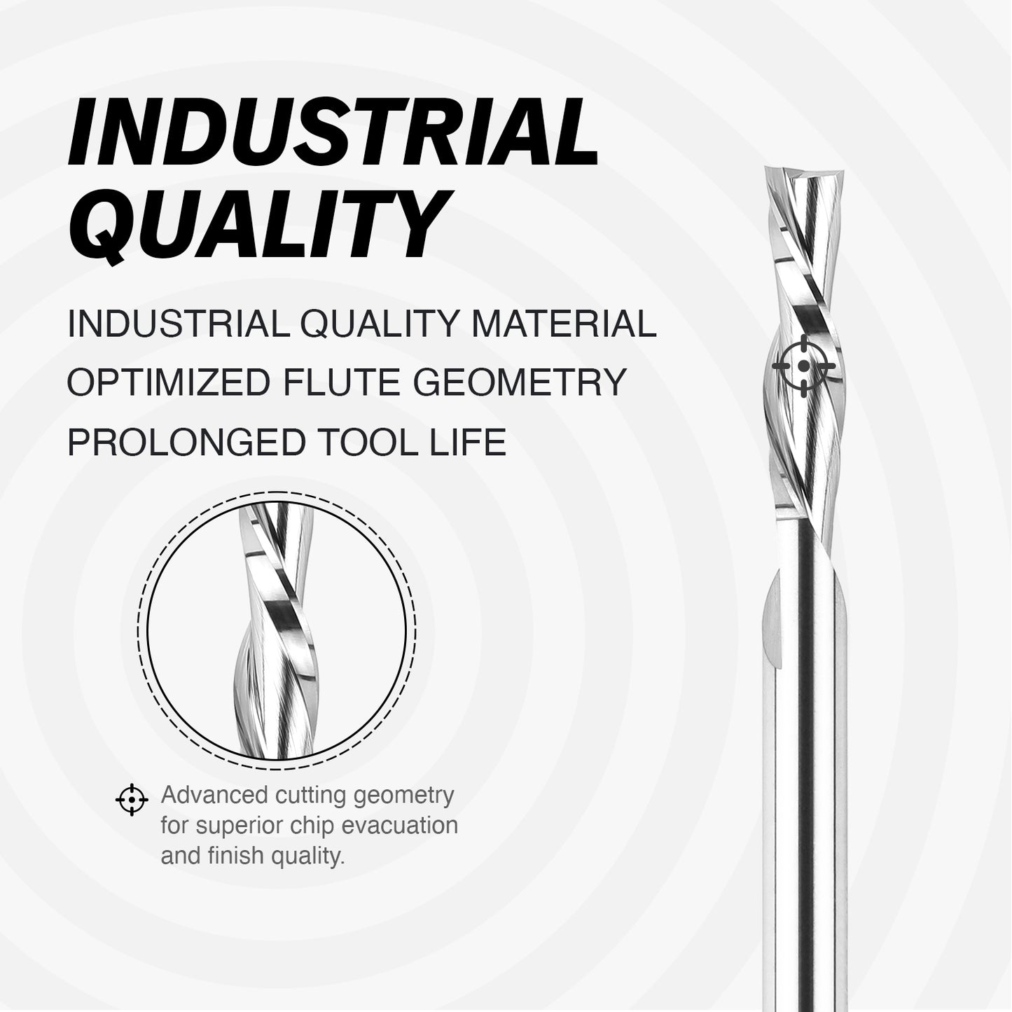 S0602 Solid Carbide Metric Downcut Spiral Router Bit - 2 Flutes - 6mm SD - 6mm CD - 25mm CL - 64mm OL - Zahyox