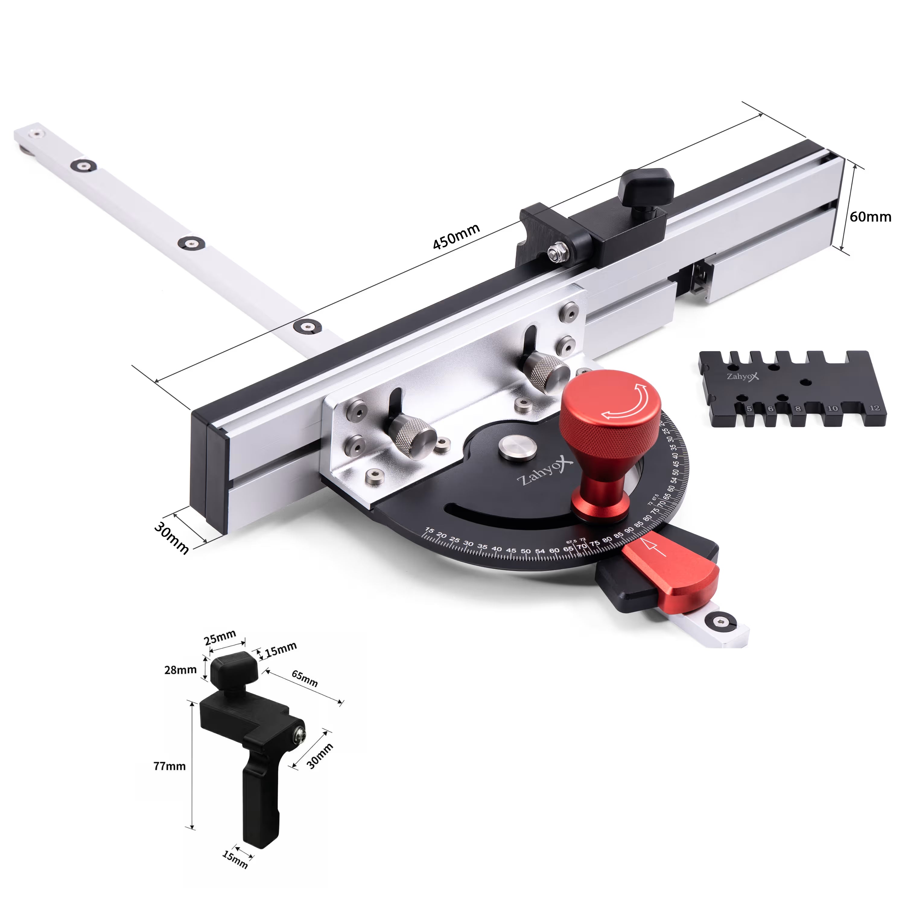 Mitre Gauge + Fence +Tenon Caliper Gauge - Zahyox
