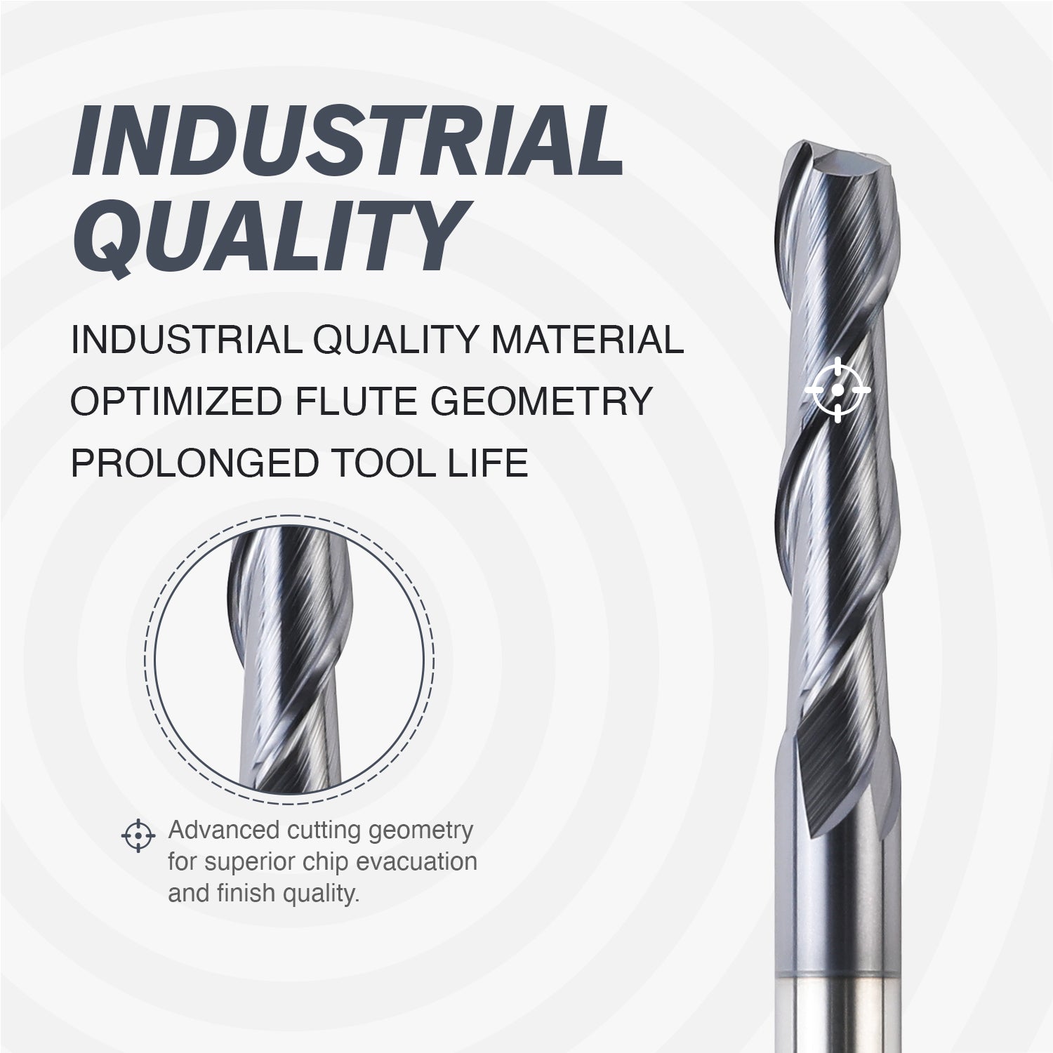 M1403 Solid Carbide Upcut End Mill - 2 Flutes - 1/4 Dia - 1/4 Shank - 1-1/8 LOC - 3 OAL - Zahyox