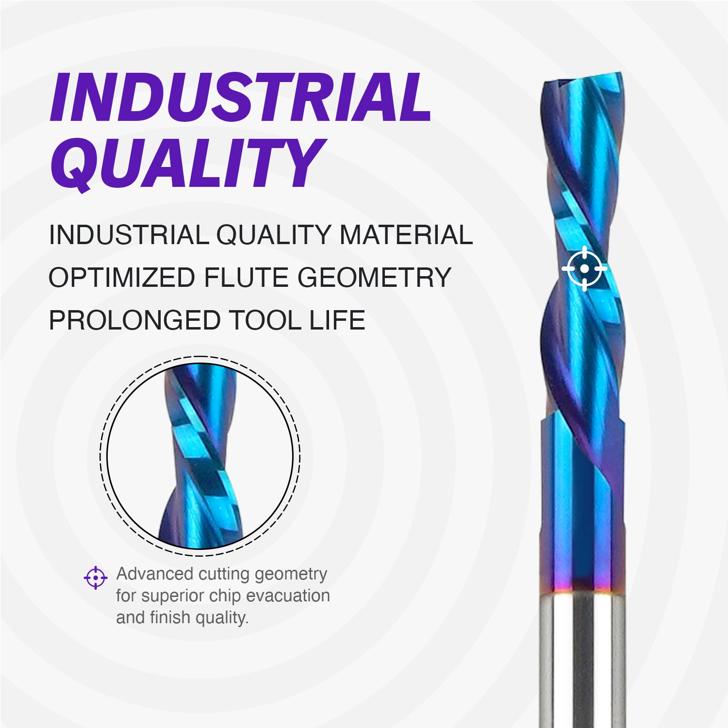 S1417 Solid Carbide nACo Coated Downcut Spiral Router Bit - 2 Flutes - 1/4 SD - 1/4 CD - 1 CL - 2-1/2 OL - Zahyox