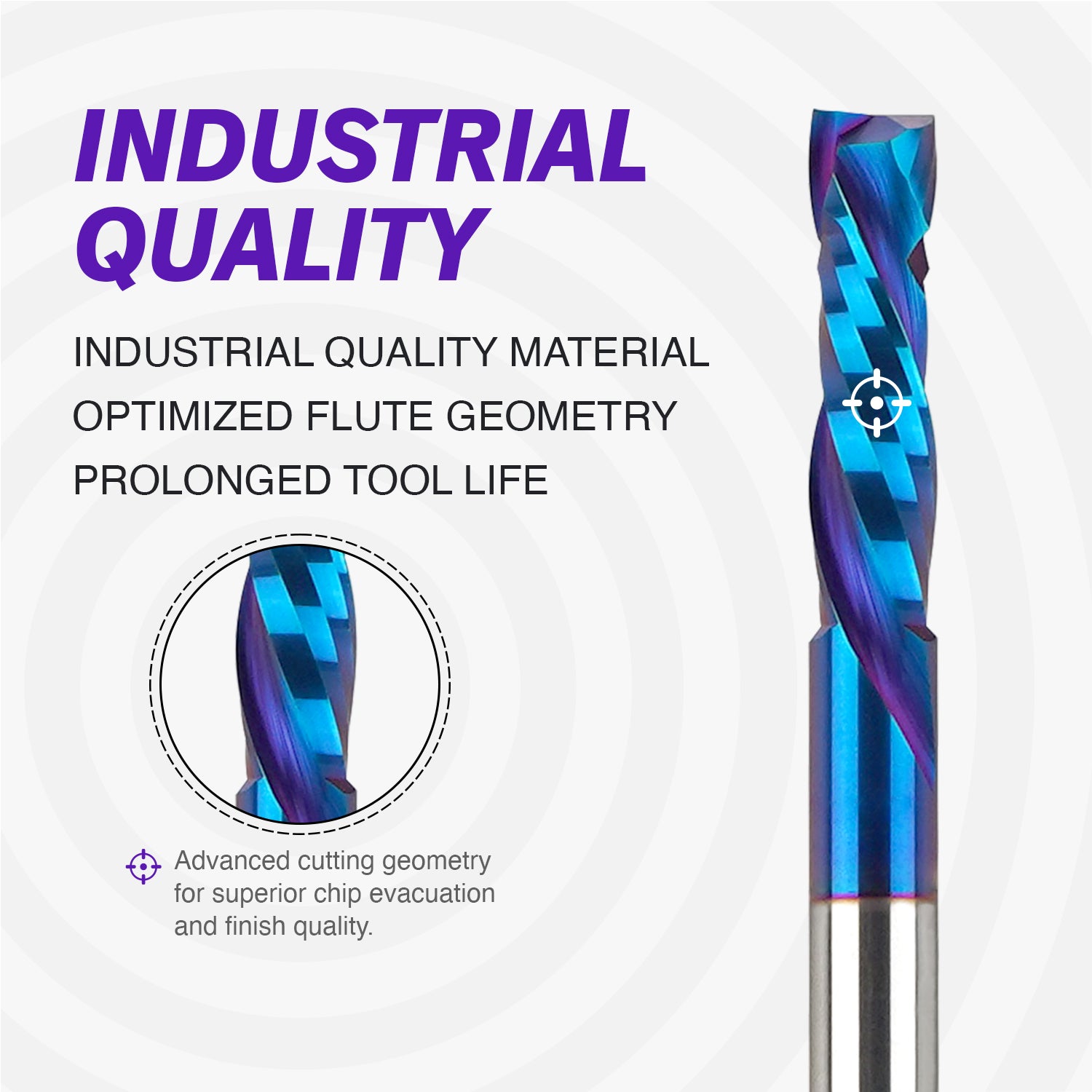 S1418 Solid Carbide nACo Coated Compression Spiral Router Bit - 2 Flutes - 1/4 SD - 1/4 CD - 1 CL - 2-1/2 OL - Zahyox