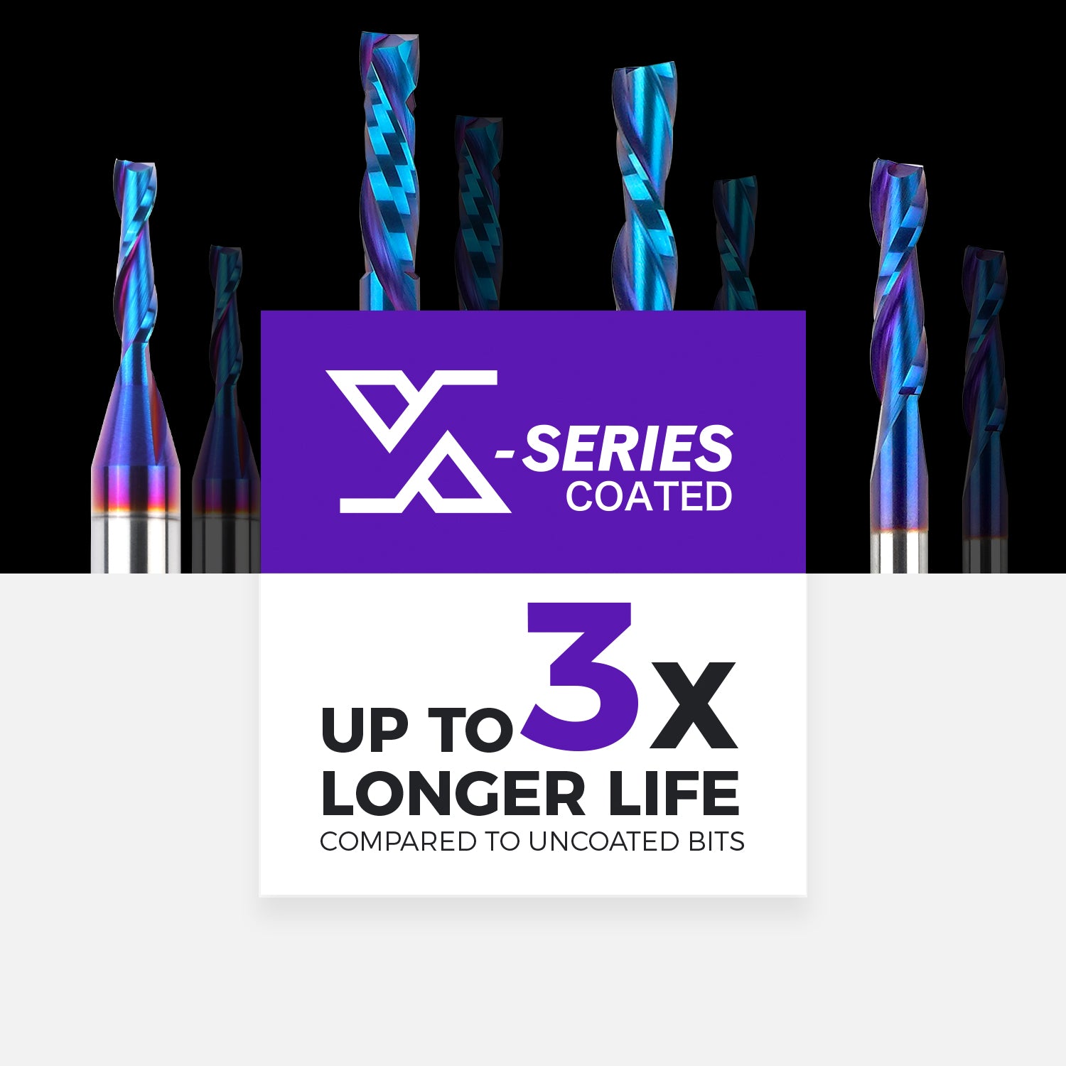 2Pack - S1418 Solid Carbide Compression Spiral Router Bits - 2 Flutes - 1/4 SD - 1/4 CD - 1 CL - 2-1/2 OL - Zahyox