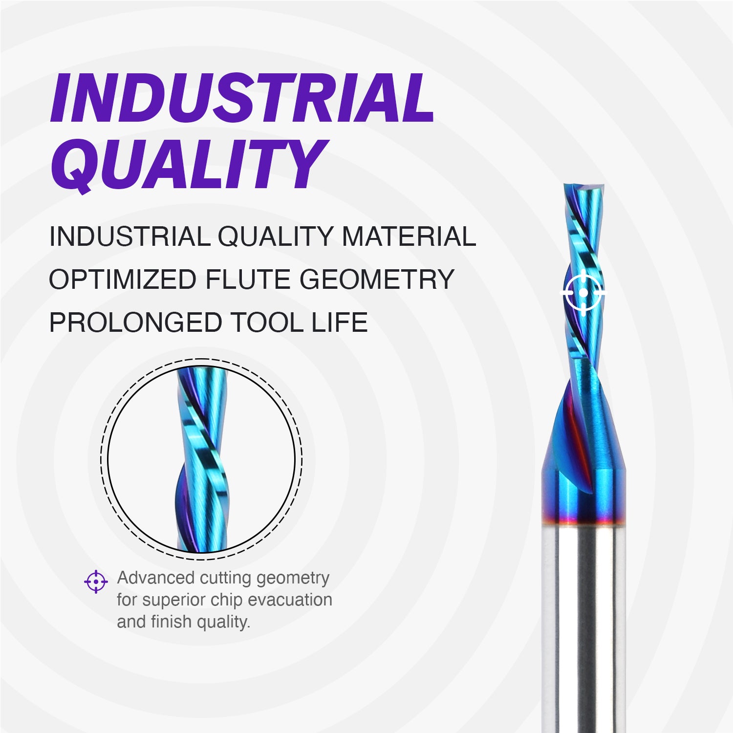 S1805 Solid Carbide nACo Coated Downcut Spiral Router Bit - 2Flutes - 1/4 SD - 1/8 CD - 1/2 CL - 2 OL - Zahyox